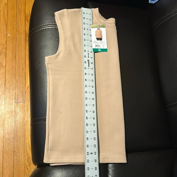 Mondetta Ladies' Soft Ribbed Short Sleeve Active Top, New Taupe (Tan) XL - Picture 8 of 11